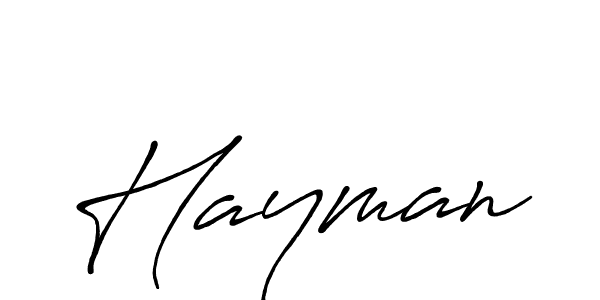 Design your own signature with our free online signature maker. With this signature software, you can create a handwritten (Antro_Vectra_Bolder) signature for name Hayman. Hayman signature style 7 images and pictures png