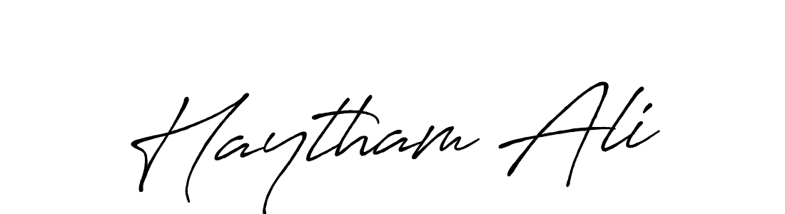 How to make Haytham Ali name signature. Use Antro_Vectra_Bolder style for creating short signs online. This is the latest handwritten sign. Haytham Ali signature style 7 images and pictures png