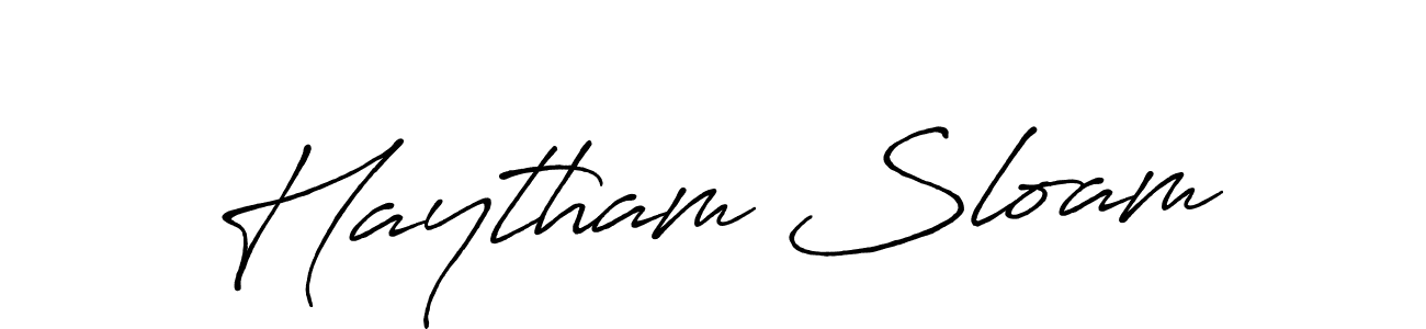 Use a signature maker to create a handwritten signature online. With this signature software, you can design (Antro_Vectra_Bolder) your own signature for name Haytham Sloam. Haytham Sloam signature style 7 images and pictures png