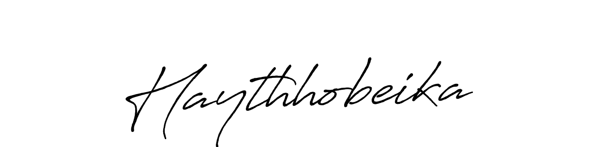 Use a signature maker to create a handwritten signature online. With this signature software, you can design (Antro_Vectra_Bolder) your own signature for name Haythhobeika. Haythhobeika signature style 7 images and pictures png