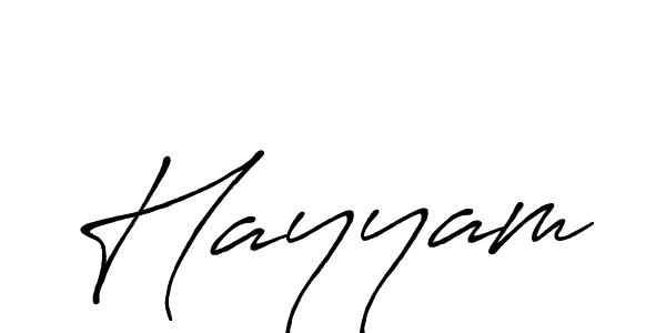 Use a signature maker to create a handwritten signature online. With this signature software, you can design (Antro_Vectra_Bolder) your own signature for name Hayyam. Hayyam signature style 7 images and pictures png