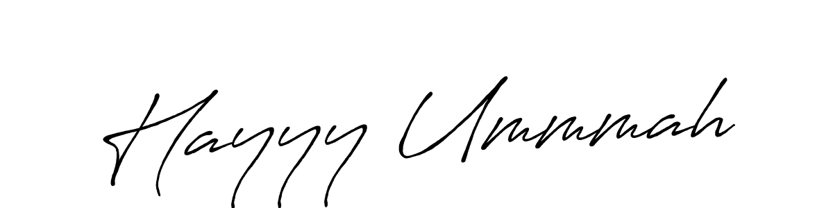 How to make Hayyy Ummmah name signature. Use Antro_Vectra_Bolder style for creating short signs online. This is the latest handwritten sign. Hayyy Ummmah signature style 7 images and pictures png