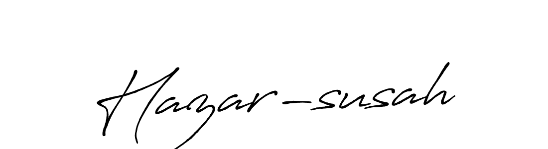 The best way (Antro_Vectra_Bolder) to make a short signature is to pick only two or three words in your name. The name Hazar-susah include a total of six letters. For converting this name. Hazar-susah signature style 7 images and pictures png