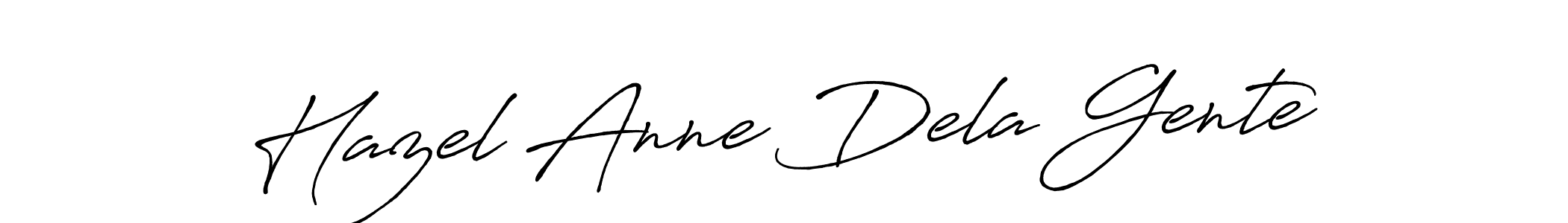 How to make Hazel Anne Dela Gente name signature. Use Antro_Vectra_Bolder style for creating short signs online. This is the latest handwritten sign. Hazel Anne Dela Gente signature style 7 images and pictures png