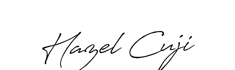 Hazel Cuji stylish signature style. Best Handwritten Sign (Antro_Vectra_Bolder) for my name. Handwritten Signature Collection Ideas for my name Hazel Cuji. Hazel Cuji signature style 7 images and pictures png