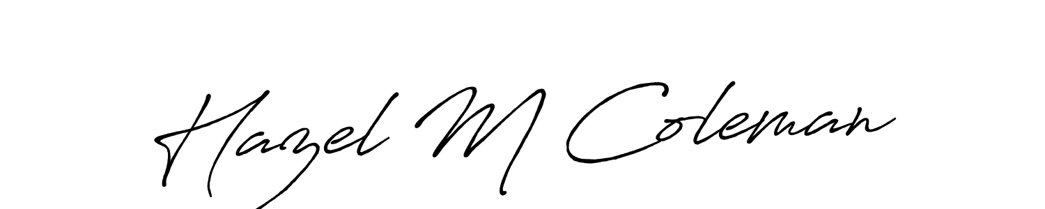 Use a signature maker to create a handwritten signature online. With this signature software, you can design (Antro_Vectra_Bolder) your own signature for name Hazel M Coleman. Hazel M Coleman signature style 7 images and pictures png