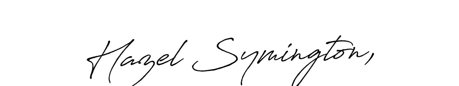 Similarly Antro_Vectra_Bolder is the best handwritten signature design. Signature creator online .You can use it as an online autograph creator for name Hazel Symington,. Hazel Symington, signature style 7 images and pictures png