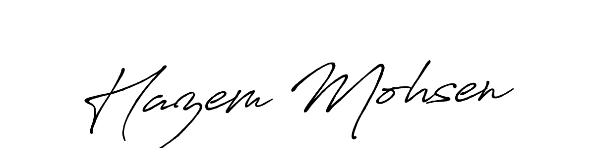 Design your own signature with our free online signature maker. With this signature software, you can create a handwritten (Antro_Vectra_Bolder) signature for name Hazem Mohsen. Hazem Mohsen signature style 7 images and pictures png