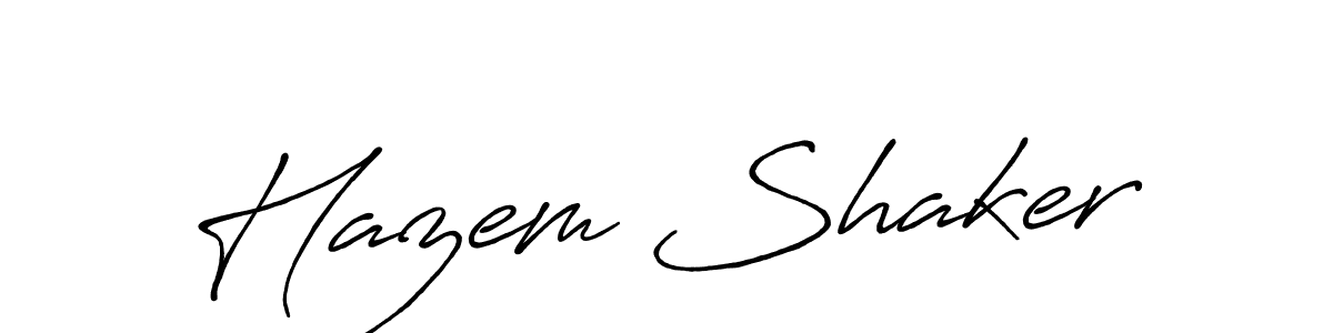 Create a beautiful signature design for name Hazem Shaker. With this signature (Antro_Vectra_Bolder) fonts, you can make a handwritten signature for free. Hazem Shaker signature style 7 images and pictures png