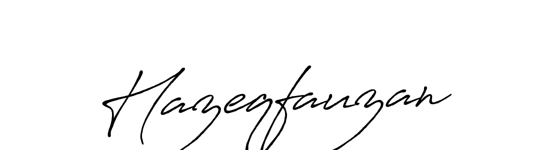 Make a beautiful signature design for name Hazeqfauzan. With this signature (Antro_Vectra_Bolder) style, you can create a handwritten signature for free. Hazeqfauzan signature style 7 images and pictures png