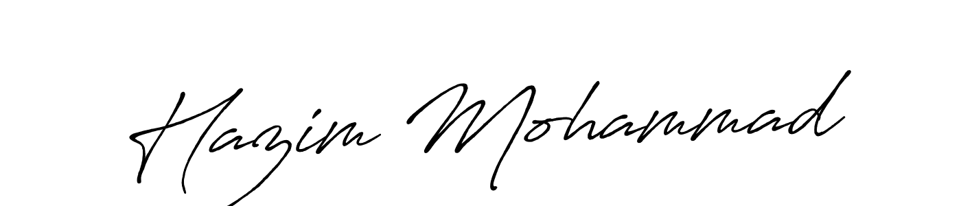 Hazim Mohammad stylish signature style. Best Handwritten Sign (Antro_Vectra_Bolder) for my name. Handwritten Signature Collection Ideas for my name Hazim Mohammad. Hazim Mohammad signature style 7 images and pictures png