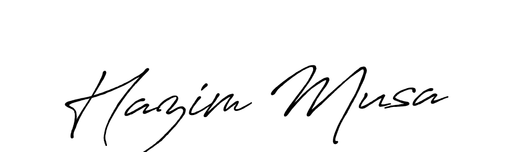 Use a signature maker to create a handwritten signature online. With this signature software, you can design (Antro_Vectra_Bolder) your own signature for name Hazim Musa. Hazim Musa signature style 7 images and pictures png