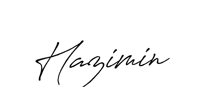 Also we have Hazimin name is the best signature style. Create professional handwritten signature collection using Antro_Vectra_Bolder autograph style. Hazimin signature style 7 images and pictures png