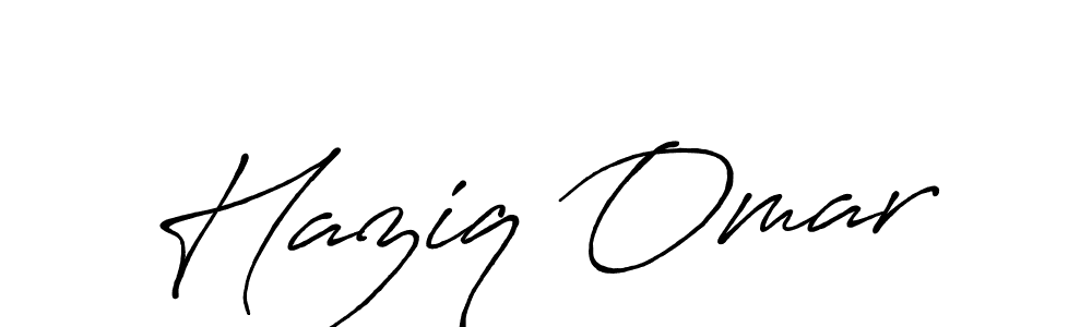 Design your own signature with our free online signature maker. With this signature software, you can create a handwritten (Antro_Vectra_Bolder) signature for name Haziq Omar. Haziq Omar signature style 7 images and pictures png