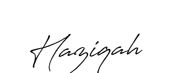 Create a beautiful signature design for name Haziqah. With this signature (Antro_Vectra_Bolder) fonts, you can make a handwritten signature for free. Haziqah signature style 7 images and pictures png