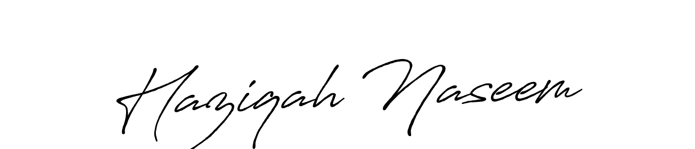 Haziqah Naseem stylish signature style. Best Handwritten Sign (Antro_Vectra_Bolder) for my name. Handwritten Signature Collection Ideas for my name Haziqah Naseem. Haziqah Naseem signature style 7 images and pictures png