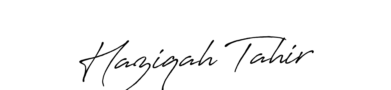 Design your own signature with our free online signature maker. With this signature software, you can create a handwritten (Antro_Vectra_Bolder) signature for name Haziqah Tahir. Haziqah Tahir signature style 7 images and pictures png