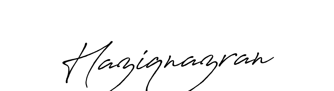 Design your own signature with our free online signature maker. With this signature software, you can create a handwritten (Antro_Vectra_Bolder) signature for name Haziqnazran. Haziqnazran signature style 7 images and pictures png