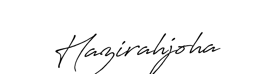 How to make Hazirahjoha name signature. Use Antro_Vectra_Bolder style for creating short signs online. This is the latest handwritten sign. Hazirahjoha signature style 7 images and pictures png