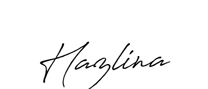 How to make Hazlina name signature. Use Antro_Vectra_Bolder style for creating short signs online. This is the latest handwritten sign. Hazlina signature style 7 images and pictures png