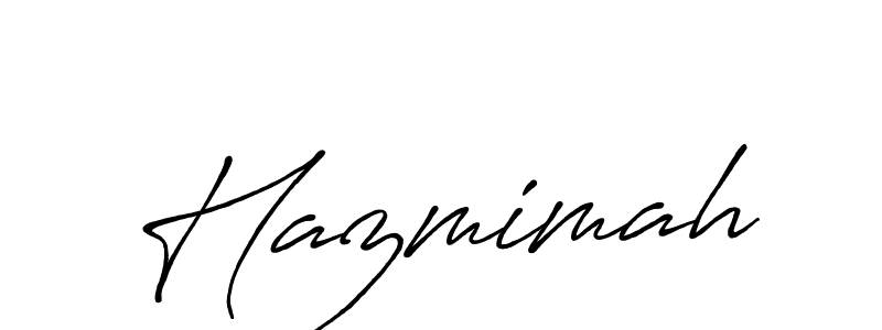 How to make Hazmimah signature? Antro_Vectra_Bolder is a professional autograph style. Create handwritten signature for Hazmimah name. Hazmimah signature style 7 images and pictures png