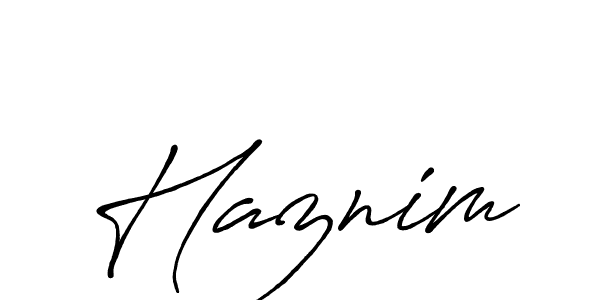 How to make Haznim signature? Antro_Vectra_Bolder is a professional autograph style. Create handwritten signature for Haznim name. Haznim signature style 7 images and pictures png