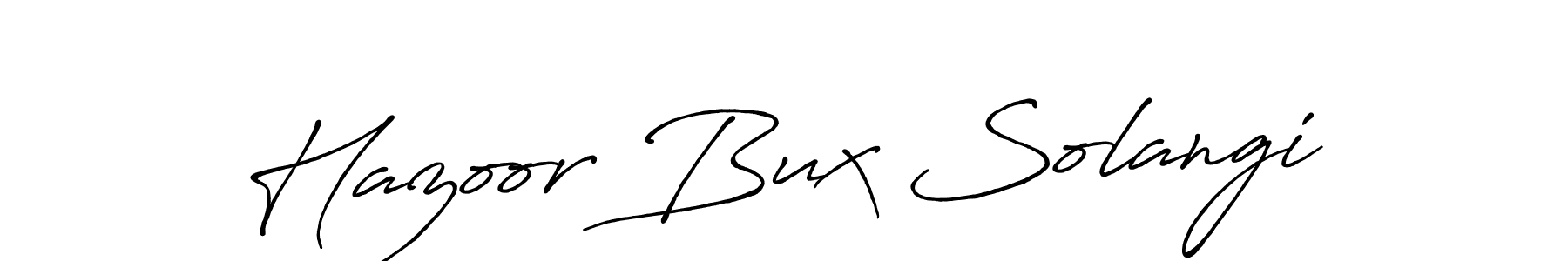Make a beautiful signature design for name Hazoor Bux Solangi. With this signature (Antro_Vectra_Bolder) style, you can create a handwritten signature for free. Hazoor Bux Solangi signature style 7 images and pictures png