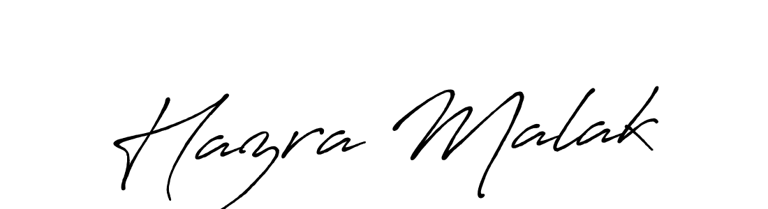 How to make Hazra Malak name signature. Use Antro_Vectra_Bolder style for creating short signs online. This is the latest handwritten sign. Hazra Malak signature style 7 images and pictures png