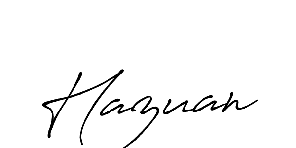 Make a beautiful signature design for name Hazuan. With this signature (Antro_Vectra_Bolder) style, you can create a handwritten signature for free. Hazuan signature style 7 images and pictures png