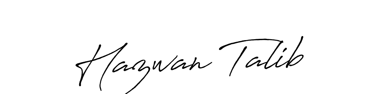 Use a signature maker to create a handwritten signature online. With this signature software, you can design (Antro_Vectra_Bolder) your own signature for name Hazwan Talib. Hazwan Talib signature style 7 images and pictures png