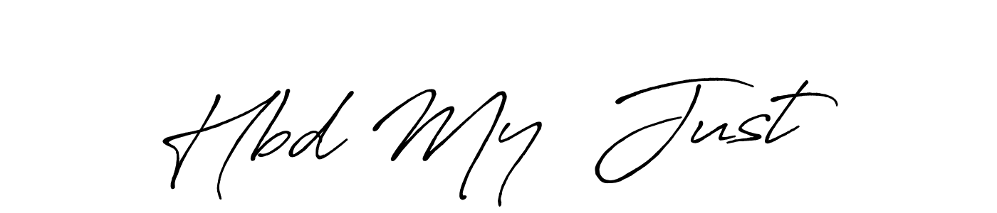 Create a beautiful signature design for name Hbd My  Just . With this signature (Antro_Vectra_Bolder) fonts, you can make a handwritten signature for free. Hbd My  Just  signature style 7 images and pictures png
