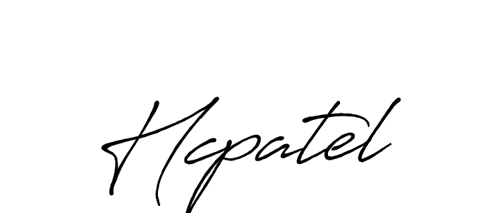 Make a beautiful signature design for name Hcpatel. With this signature (Antro_Vectra_Bolder) style, you can create a handwritten signature for free. Hcpatel signature style 7 images and pictures png