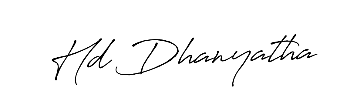 How to make Hd Dhanyatha name signature. Use Antro_Vectra_Bolder style for creating short signs online. This is the latest handwritten sign. Hd Dhanyatha signature style 7 images and pictures png
