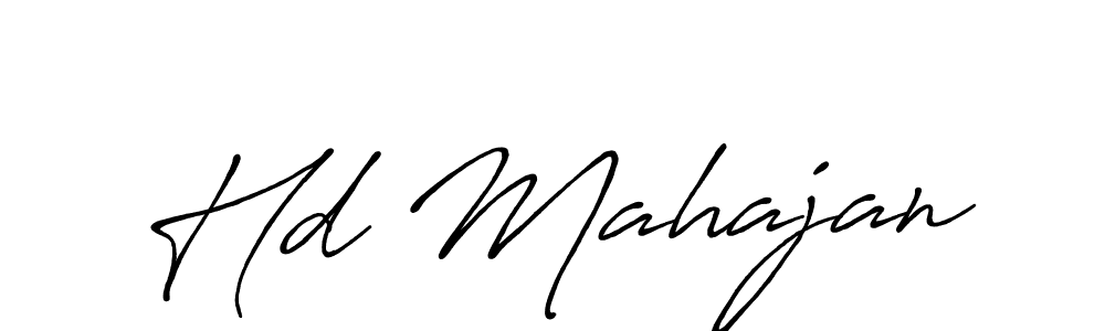 Hd Mahajan stylish signature style. Best Handwritten Sign (Antro_Vectra_Bolder) for my name. Handwritten Signature Collection Ideas for my name Hd Mahajan. Hd Mahajan signature style 7 images and pictures png