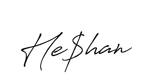 Create a beautiful signature design for name He$han. With this signature (Antro_Vectra_Bolder) fonts, you can make a handwritten signature for free. He$han signature style 7 images and pictures png