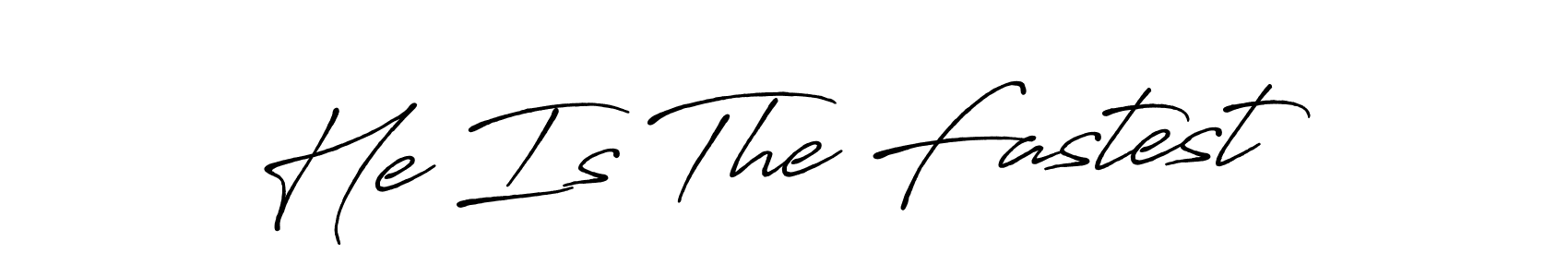 How to make He Is The Fastest name signature. Use Antro_Vectra_Bolder style for creating short signs online. This is the latest handwritten sign. He Is The Fastest signature style 7 images and pictures png