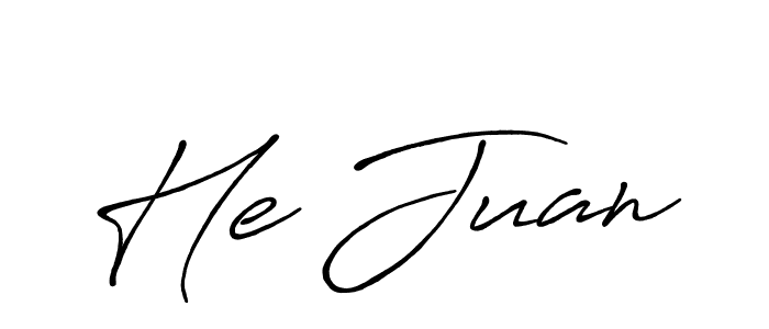 Make a beautiful signature design for name He Juan. With this signature (Antro_Vectra_Bolder) style, you can create a handwritten signature for free. He Juan signature style 7 images and pictures png