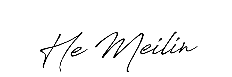 if you are searching for the best signature style for your name He Meilin. so please give up your signature search. here we have designed multiple signature styles  using Antro_Vectra_Bolder. He Meilin signature style 7 images and pictures png