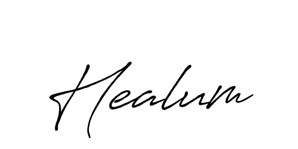 Design your own signature with our free online signature maker. With this signature software, you can create a handwritten (Antro_Vectra_Bolder) signature for name Healum. Healum signature style 7 images and pictures png