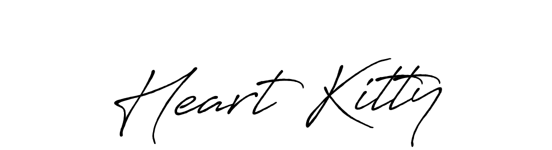 How to make Heart Kitty signature? Antro_Vectra_Bolder is a professional autograph style. Create handwritten signature for Heart Kitty name. Heart Kitty signature style 7 images and pictures png