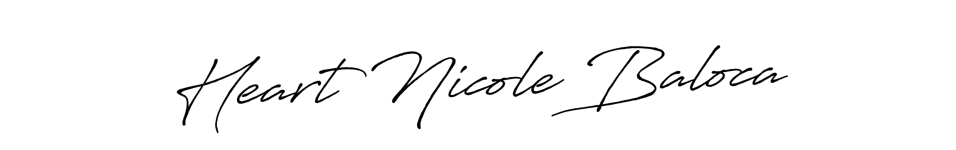 Make a beautiful signature design for name Heart Nicole Baloca. With this signature (Antro_Vectra_Bolder) style, you can create a handwritten signature for free. Heart Nicole Baloca signature style 7 images and pictures png