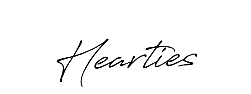 How to make Hearties signature? Antro_Vectra_Bolder is a professional autograph style. Create handwritten signature for Hearties name. Hearties signature style 7 images and pictures png