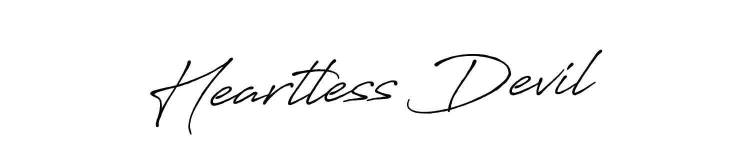 Antro_Vectra_Bolder is a professional signature style that is perfect for those who want to add a touch of class to their signature. It is also a great choice for those who want to make their signature more unique. Get Heartless Devil name to fancy signature for free. Heartless Devil signature style 7 images and pictures png