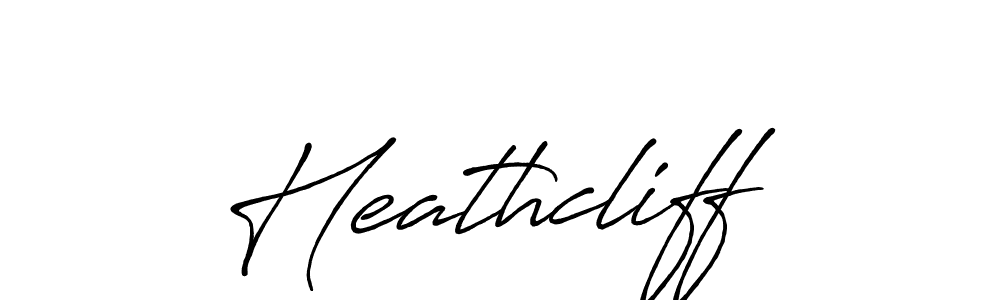 Make a beautiful signature design for name Heathcliff. With this signature (Antro_Vectra_Bolder) style, you can create a handwritten signature for free. Heathcliff signature style 7 images and pictures png