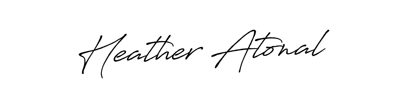 Make a beautiful signature design for name Heather Atonal. Use this online signature maker to create a handwritten signature for free. Heather Atonal signature style 7 images and pictures png