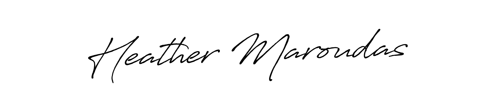 Create a beautiful signature design for name Heather Maroudas. With this signature (Antro_Vectra_Bolder) fonts, you can make a handwritten signature for free. Heather Maroudas signature style 7 images and pictures png