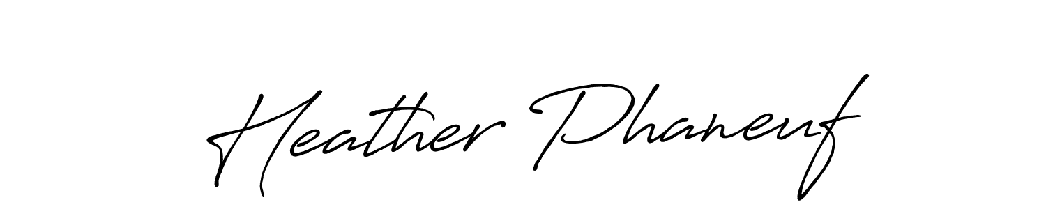 Make a beautiful signature design for name Heather Phaneuf. With this signature (Antro_Vectra_Bolder) style, you can create a handwritten signature for free. Heather Phaneuf signature style 7 images and pictures png