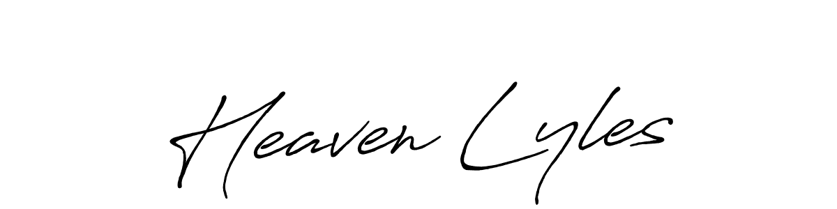 Create a beautiful signature design for name Heaven Lyles. With this signature (Antro_Vectra_Bolder) fonts, you can make a handwritten signature for free. Heaven Lyles signature style 7 images and pictures png