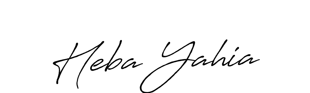 Use a signature maker to create a handwritten signature online. With this signature software, you can design (Antro_Vectra_Bolder) your own signature for name Heba Yahia. Heba Yahia signature style 7 images and pictures png