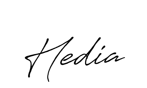 Hedia stylish signature style. Best Handwritten Sign (Antro_Vectra_Bolder) for my name. Handwritten Signature Collection Ideas for my name Hedia. Hedia signature style 7 images and pictures png